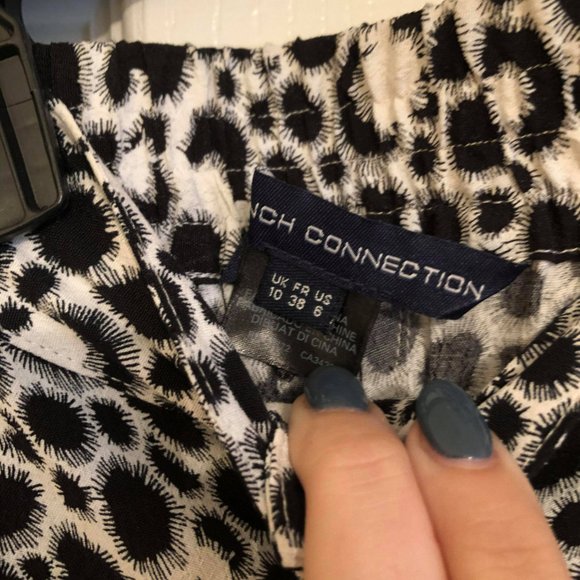 French Connection Black and White Linen Pants - Picture 4 of 4